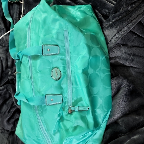 COACH TEAL (AQUA) DUFFEL BAG - Picture 1 of 14